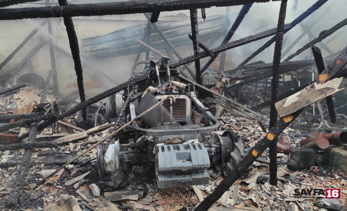 Bursa'da samanlık yangını garaja sıçradı, sonuç kötü oldu